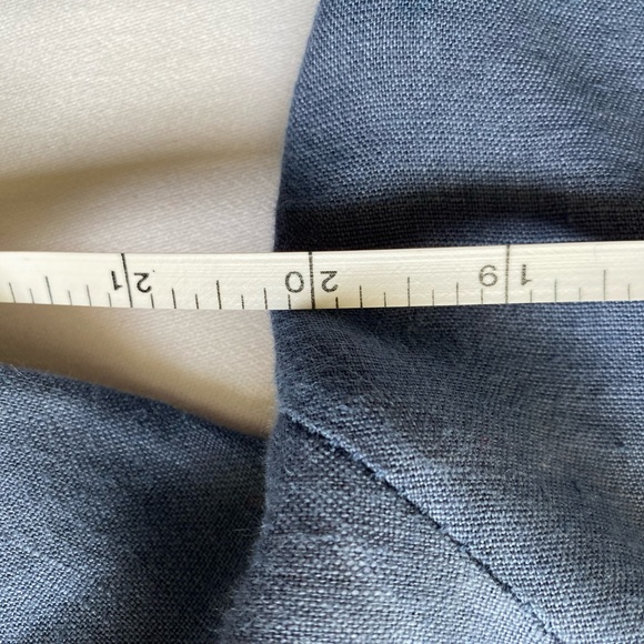 NAVY BLUE LONG 100% LINEN TUNIC / DRESS. Sz M. BOHO/LAGENLOOK. MADE IN ITALY - Picture 7 of 15